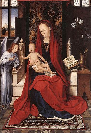 Hans Memling Virgin Enthroned with Child and Angel France oil painting art